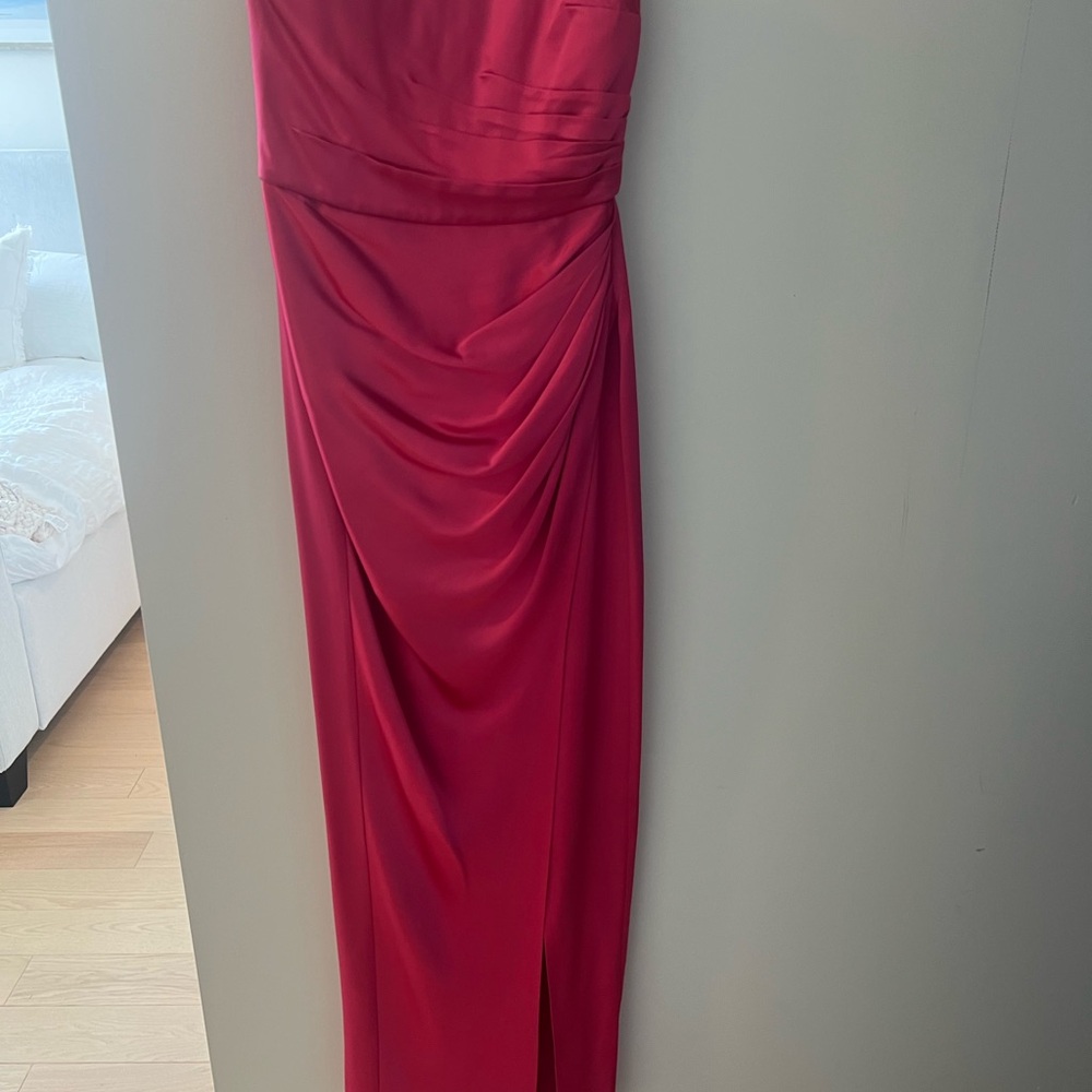 Sau Lee Pink Ruched Strapless Gown for Wedding Guest - Picture 6 of 9